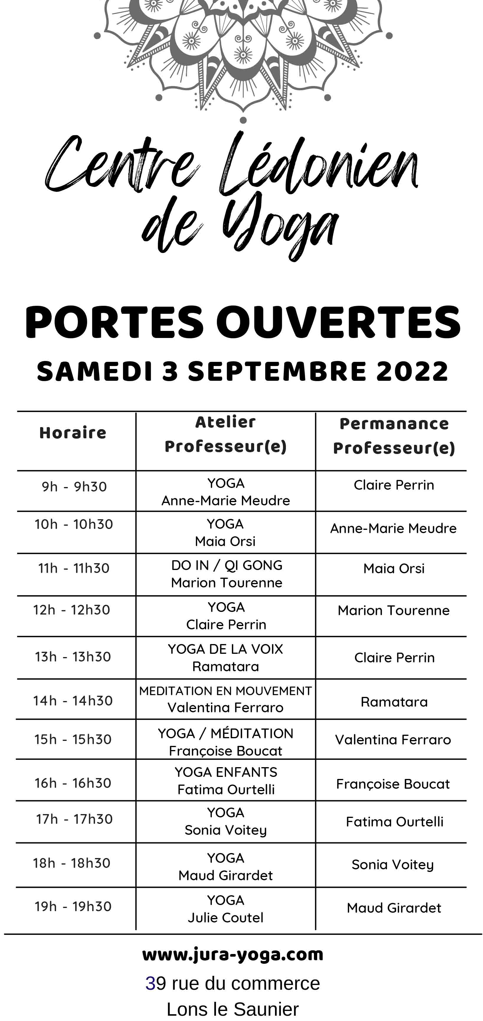 Journée portes ouvertes au Centre Lédonien de Yoga